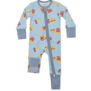 2 Way Zipper Bamboo Fast Food Romper