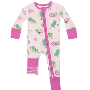 2 Way Zipper Bamboo Pickleball Pink Romper