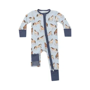2 Way Zipper Romper - Horses