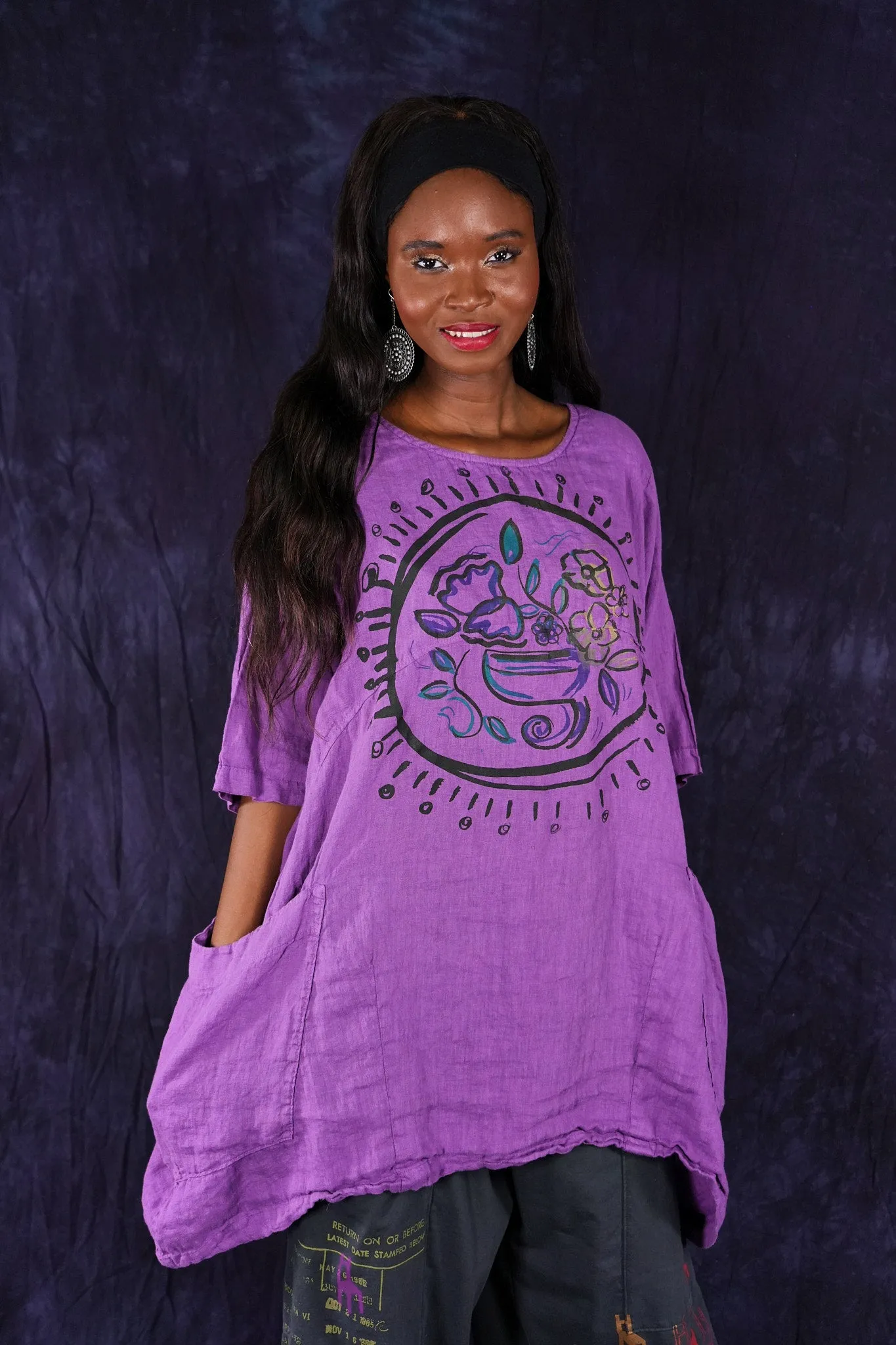 2270 Linen Urchin Tunic Violet-P