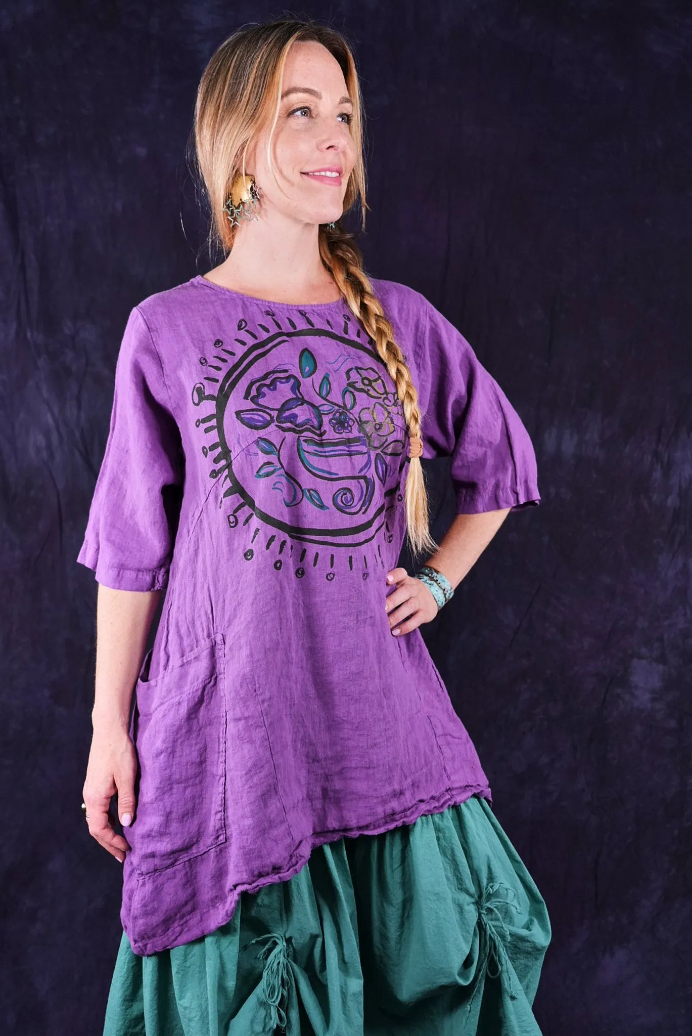 2270 Linen Urchin Tunic Violet-P