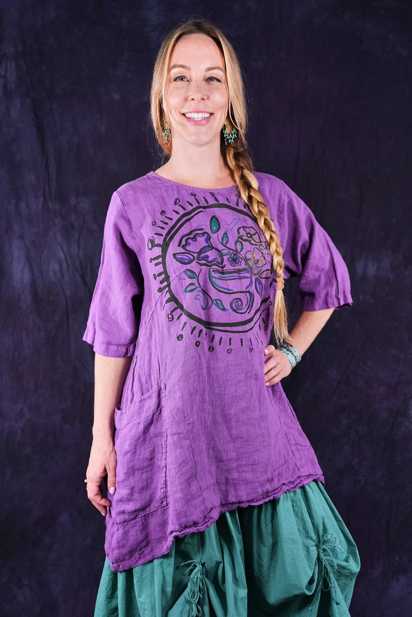 2270 Linen Urchin Tunic Violet-P