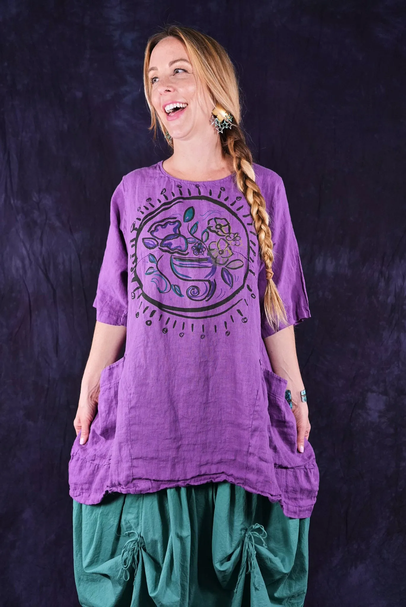 2270 Linen Urchin Tunic Violet-P