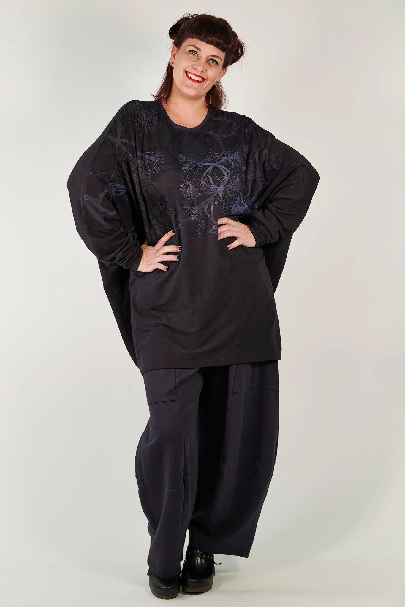 2296 Cocoon Pullover Plumblack-P