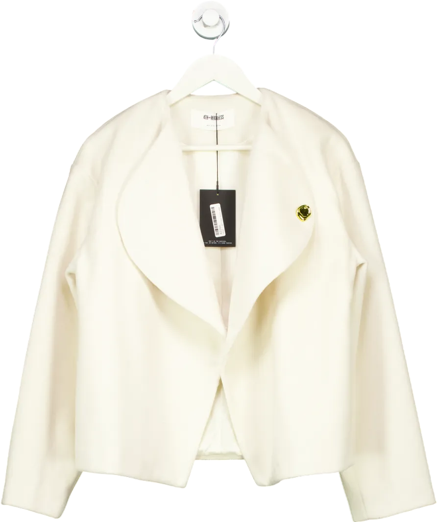 4th & Reckless Cream Oversized Lapel Shelly Jacket UK 6