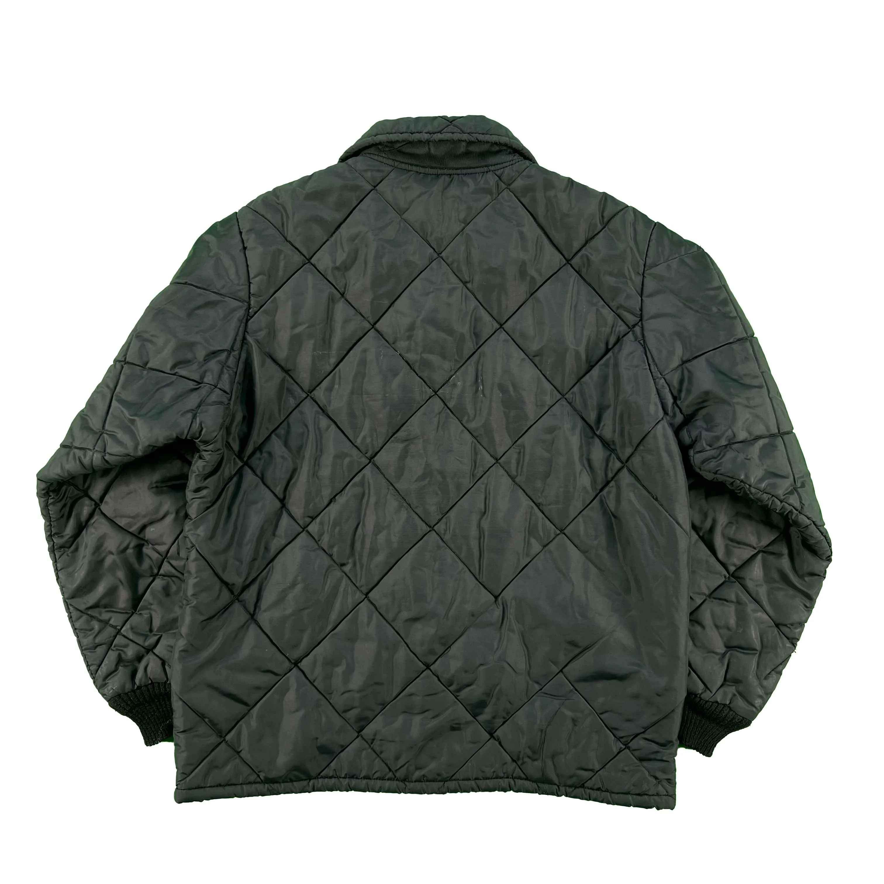 70s Big Smith Black Quilted Jacket- L
