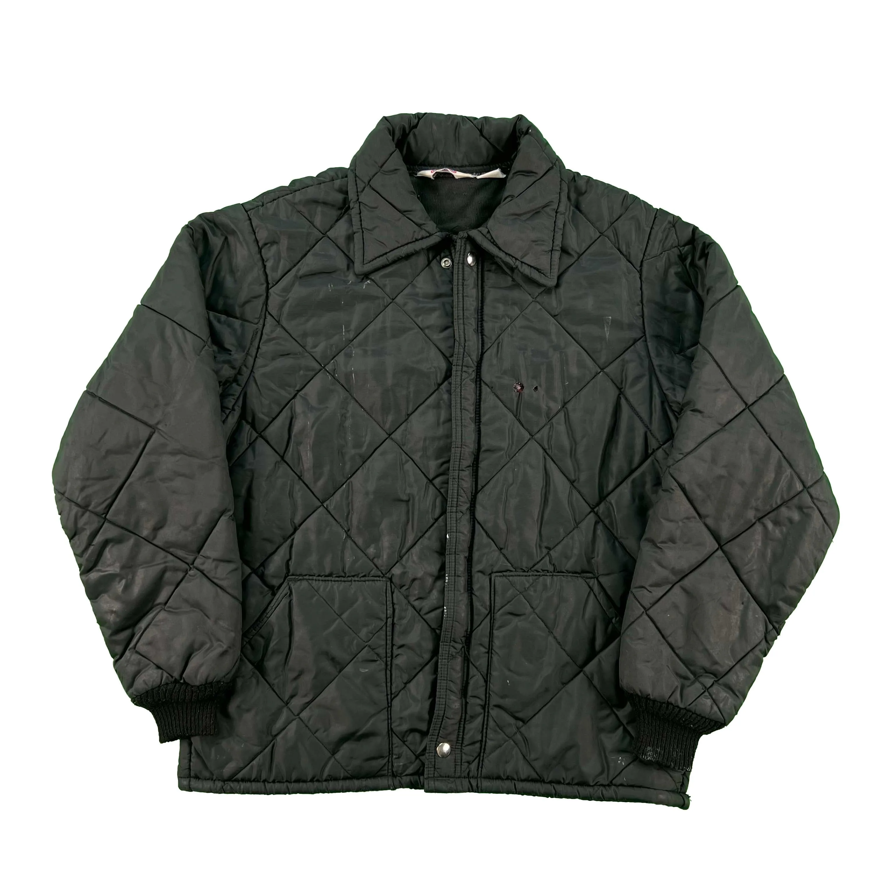 70s Big Smith Black Quilted Jacket- L