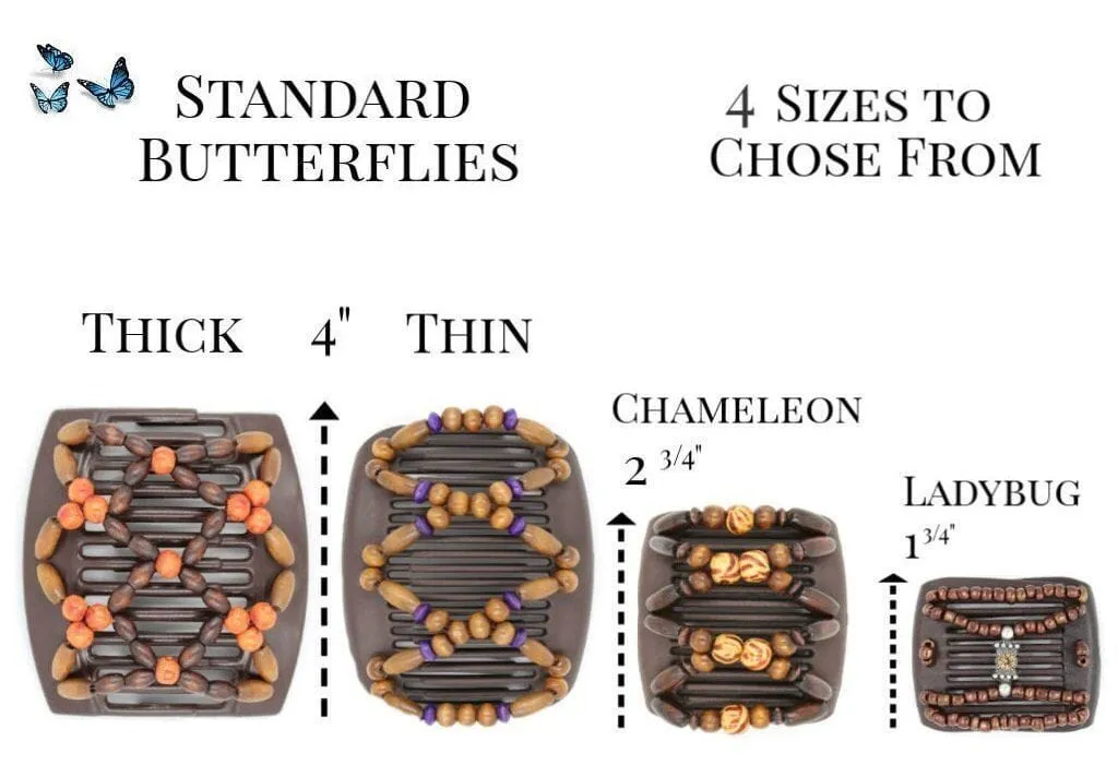 African Butterfly Thick Hair Comb - Dupla Brown 143