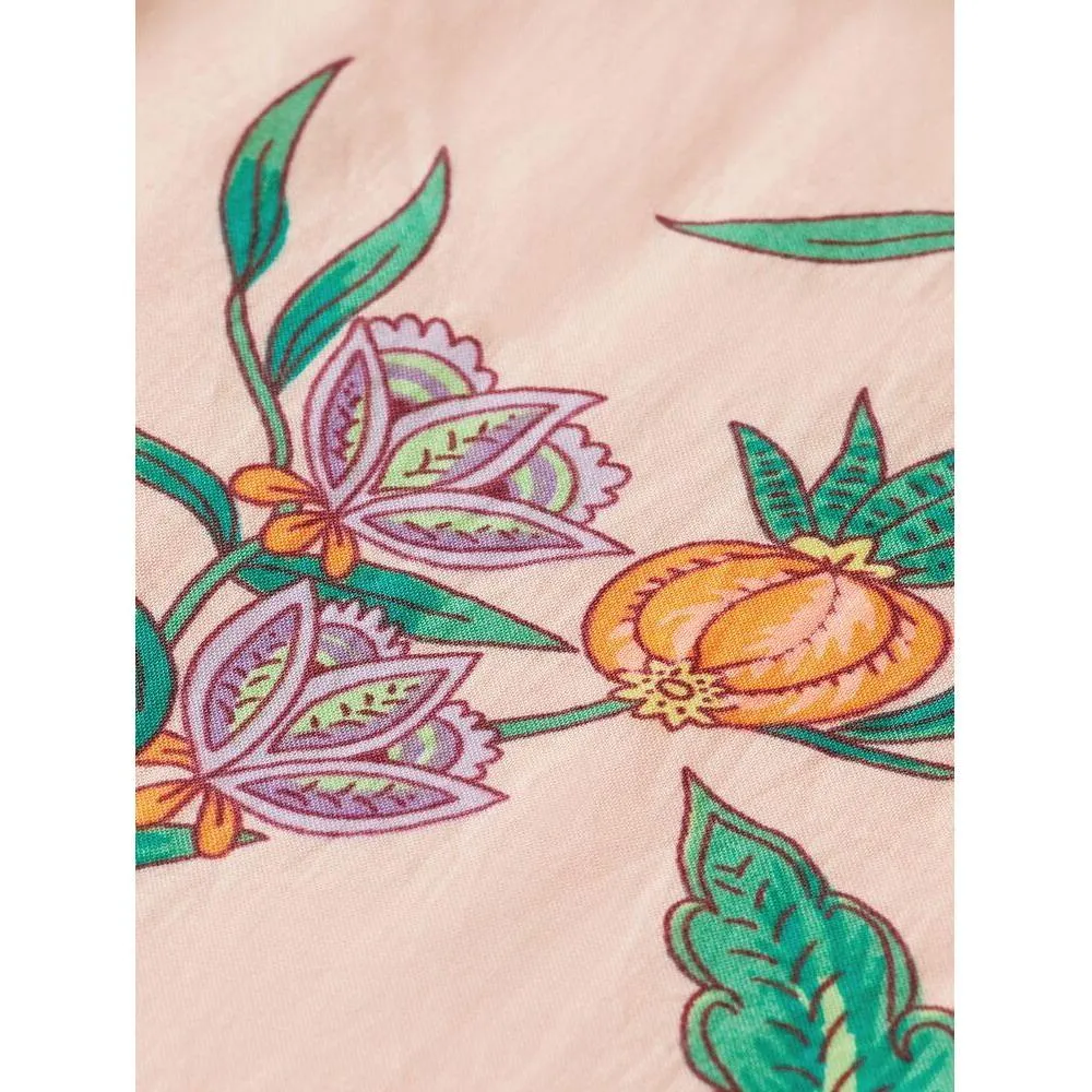 All-Over Printed Smock Detail Skirt