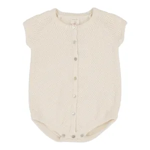 Analogie Knit Boys Romper - Natural Ivory