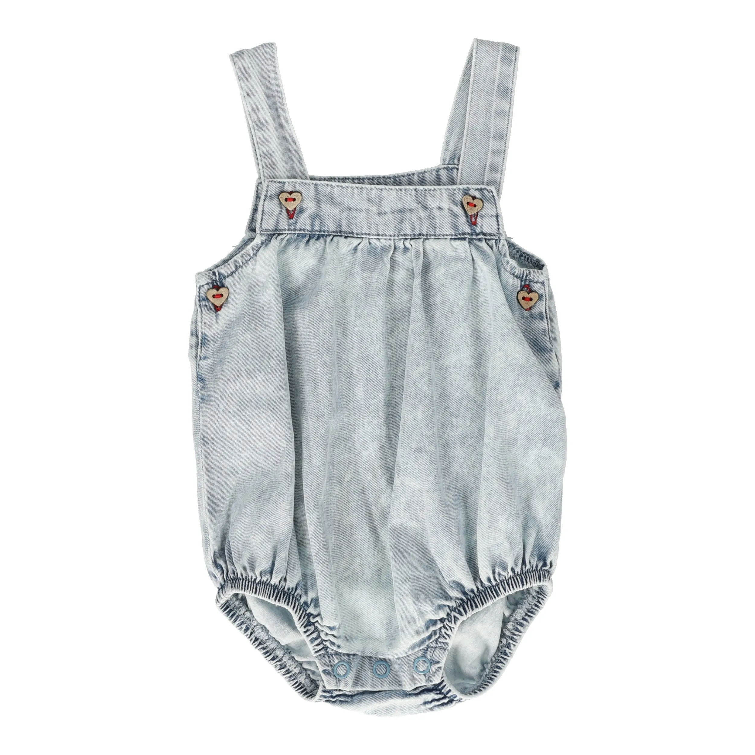 Analogie Stonewash Girls Romper - Blue Wash
