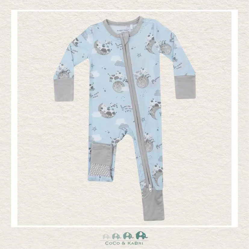 Angel Dear I Love You To The Moon Cows - 2 Way Zipper Romper