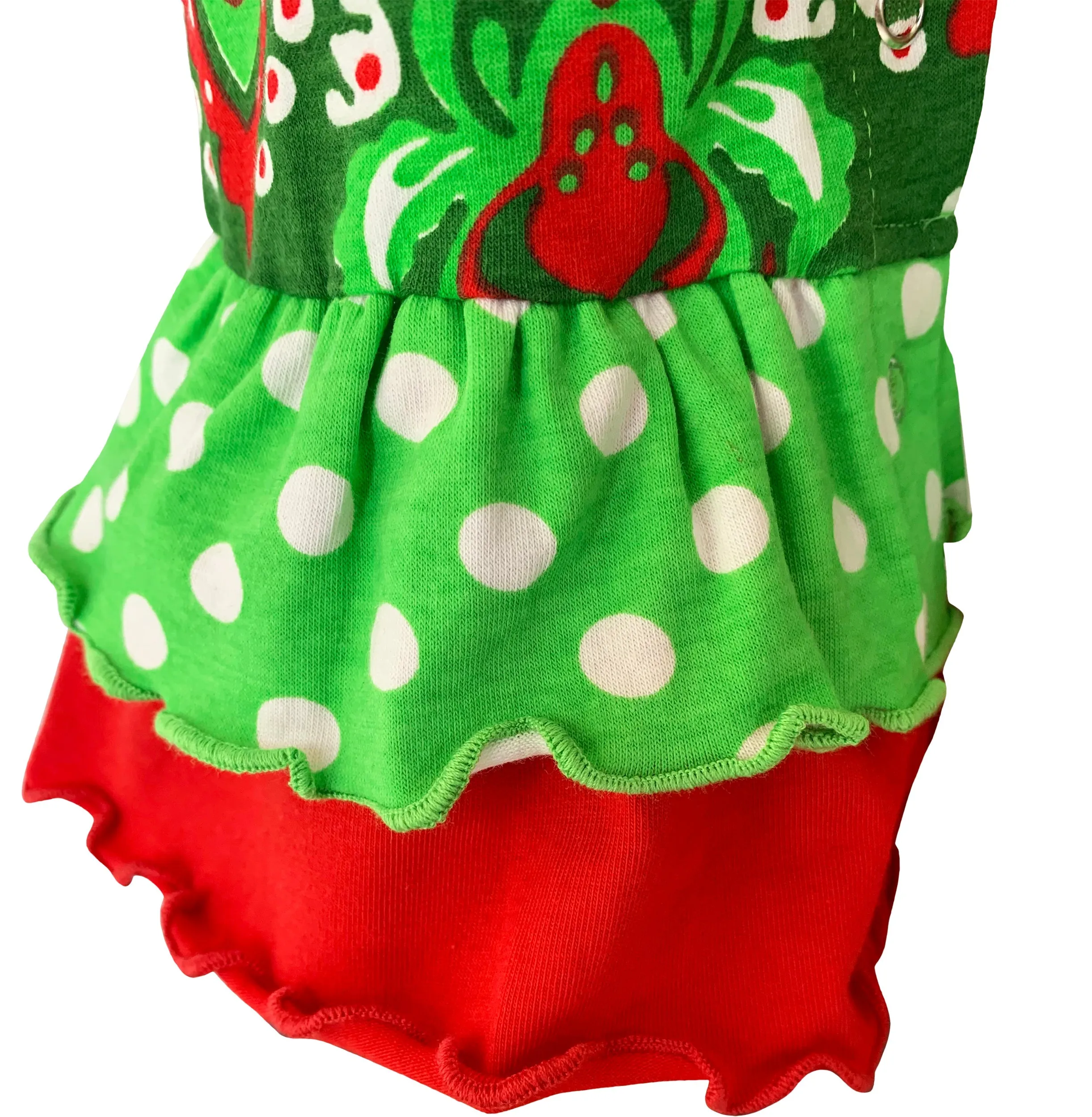 AnnLoren Baby Girls Boutique Red Green Damask Christmas Tree Rudolph Reindeer Romper