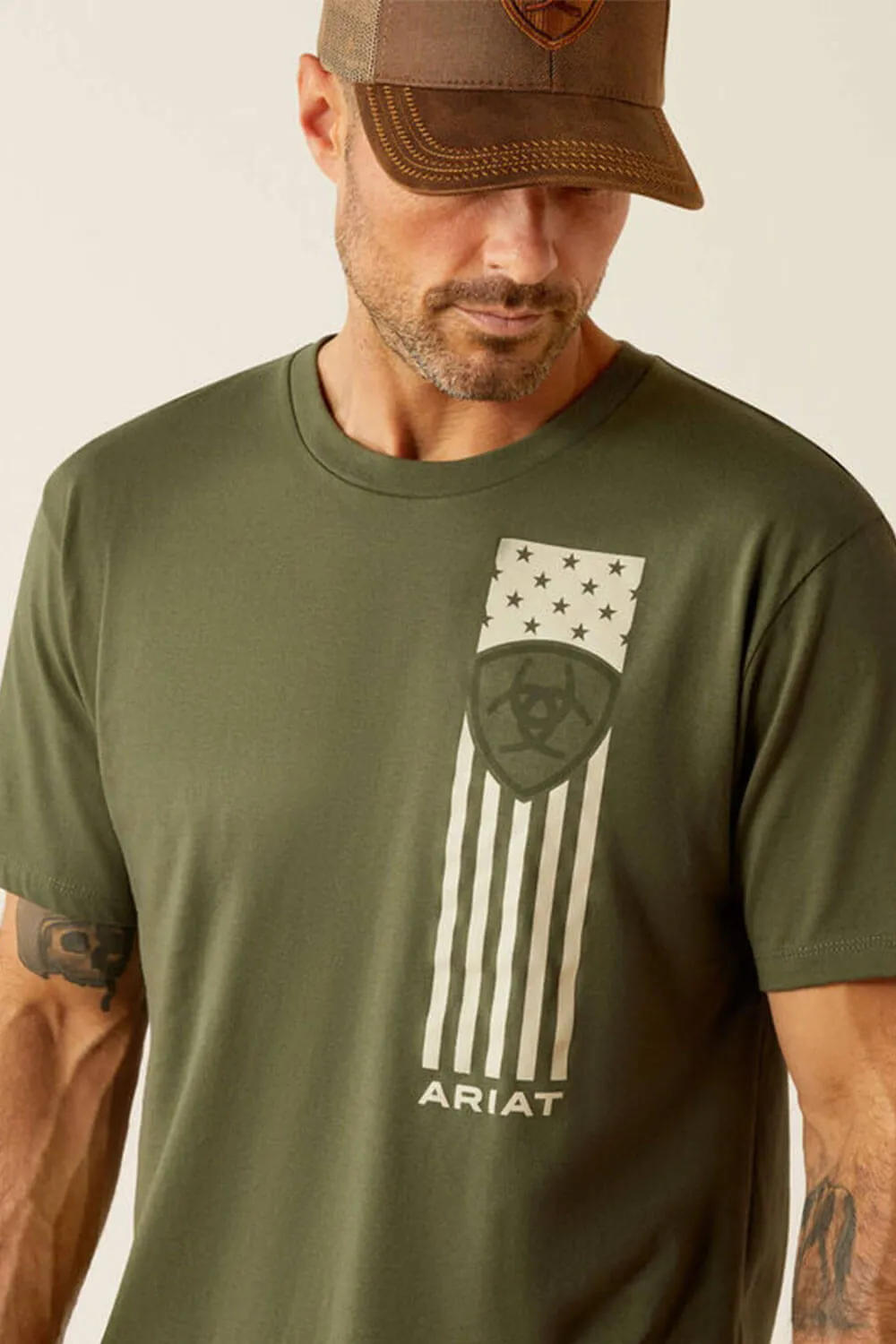 Ariat Patriot Stripe T-Shirt for Men in Green | 10054833-SURPLUSGREEN