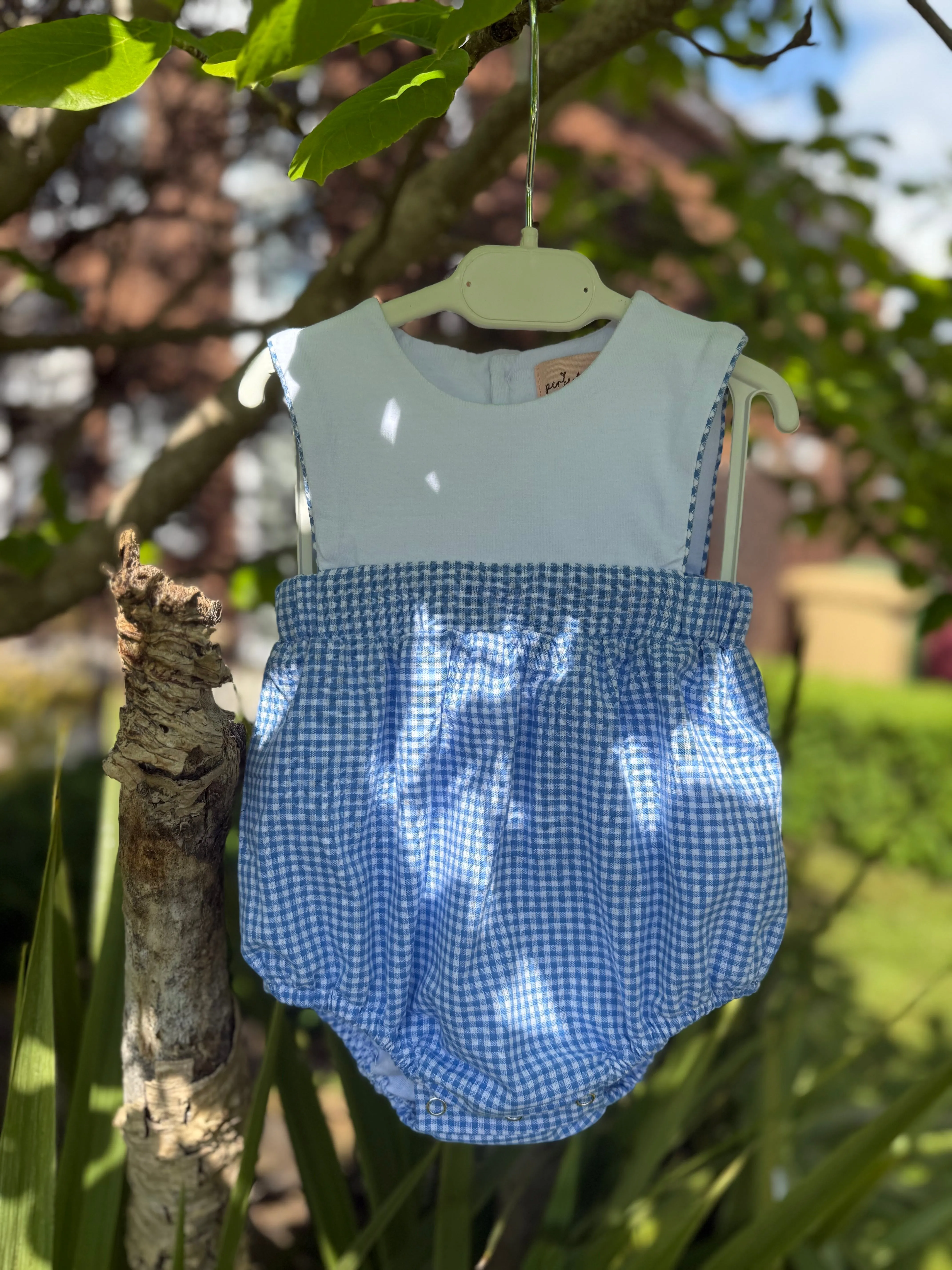 Baby Boys Gingham Summer Romper