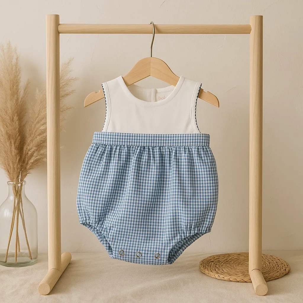 Baby Boys Gingham Summer Romper