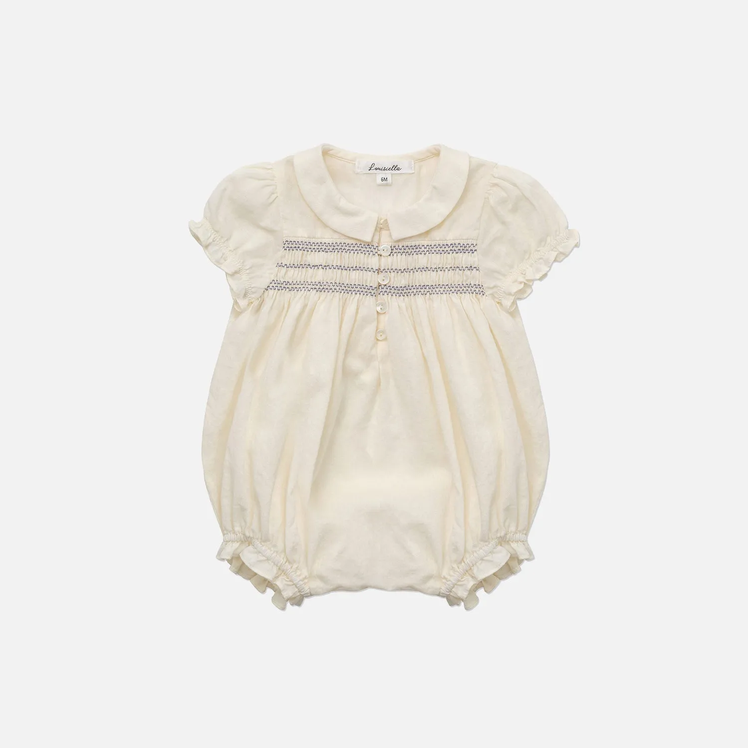 Baby Cotton Marianne Romper - Ivory