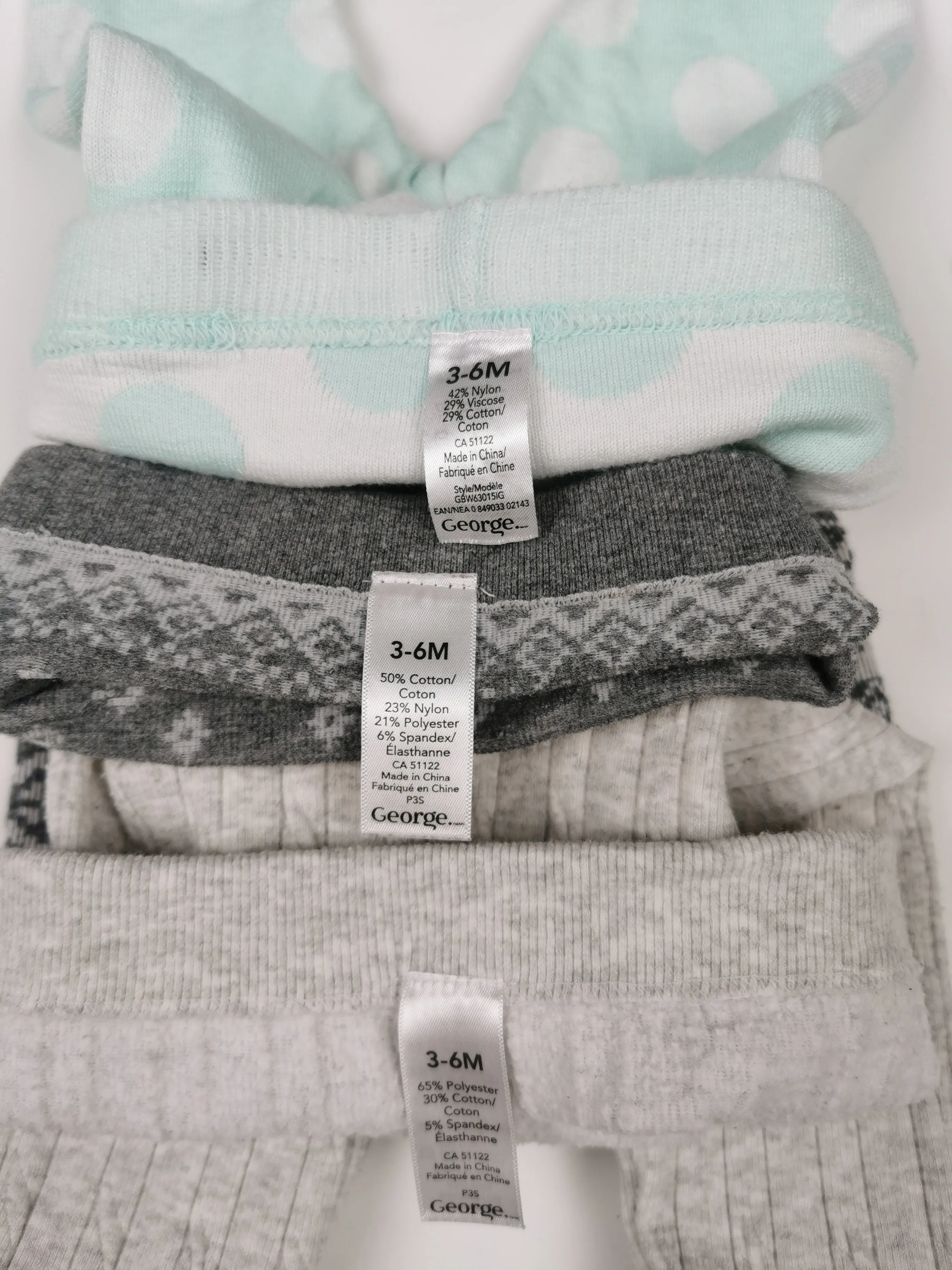 BABY GIRL SIZE 3/6 MONTHS - GEORGE, 3 Pack Warm Tights EUC B25