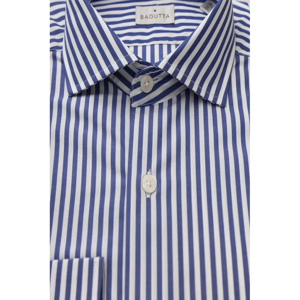 Bagutta Light Blue Cotton Men Shirt