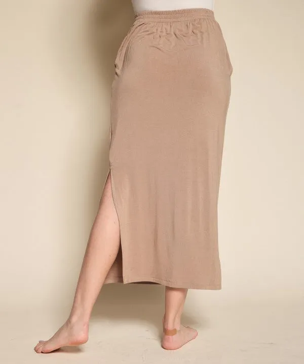 BAMBOO classic maxi skirt with pockets