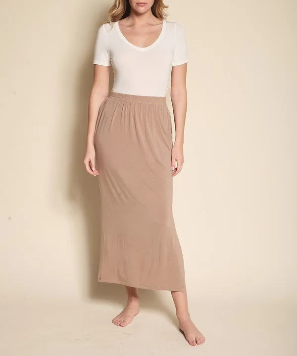 BAMBOO classic maxi skirt with pockets