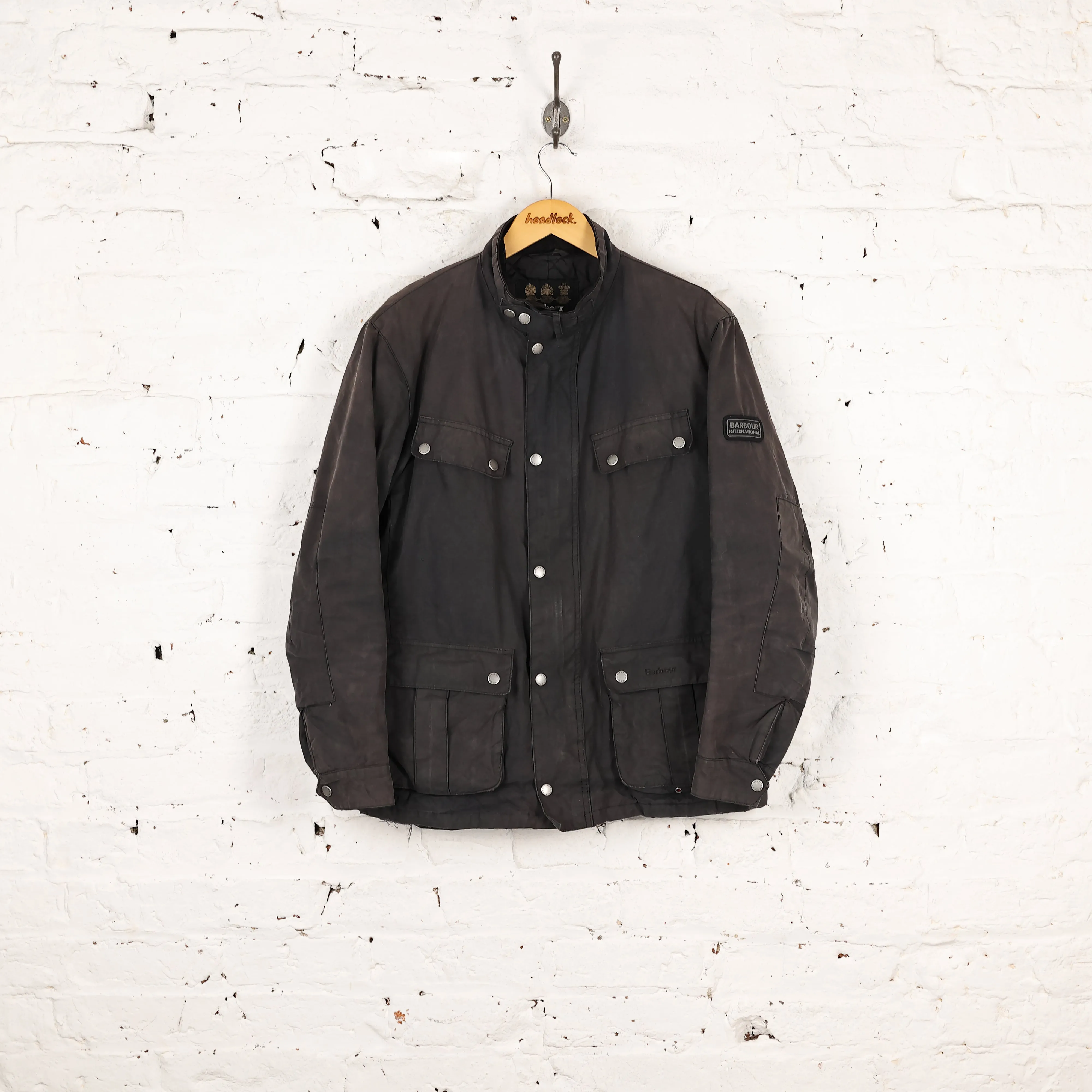 Barbour Duke International Wax Jacket - Black - L