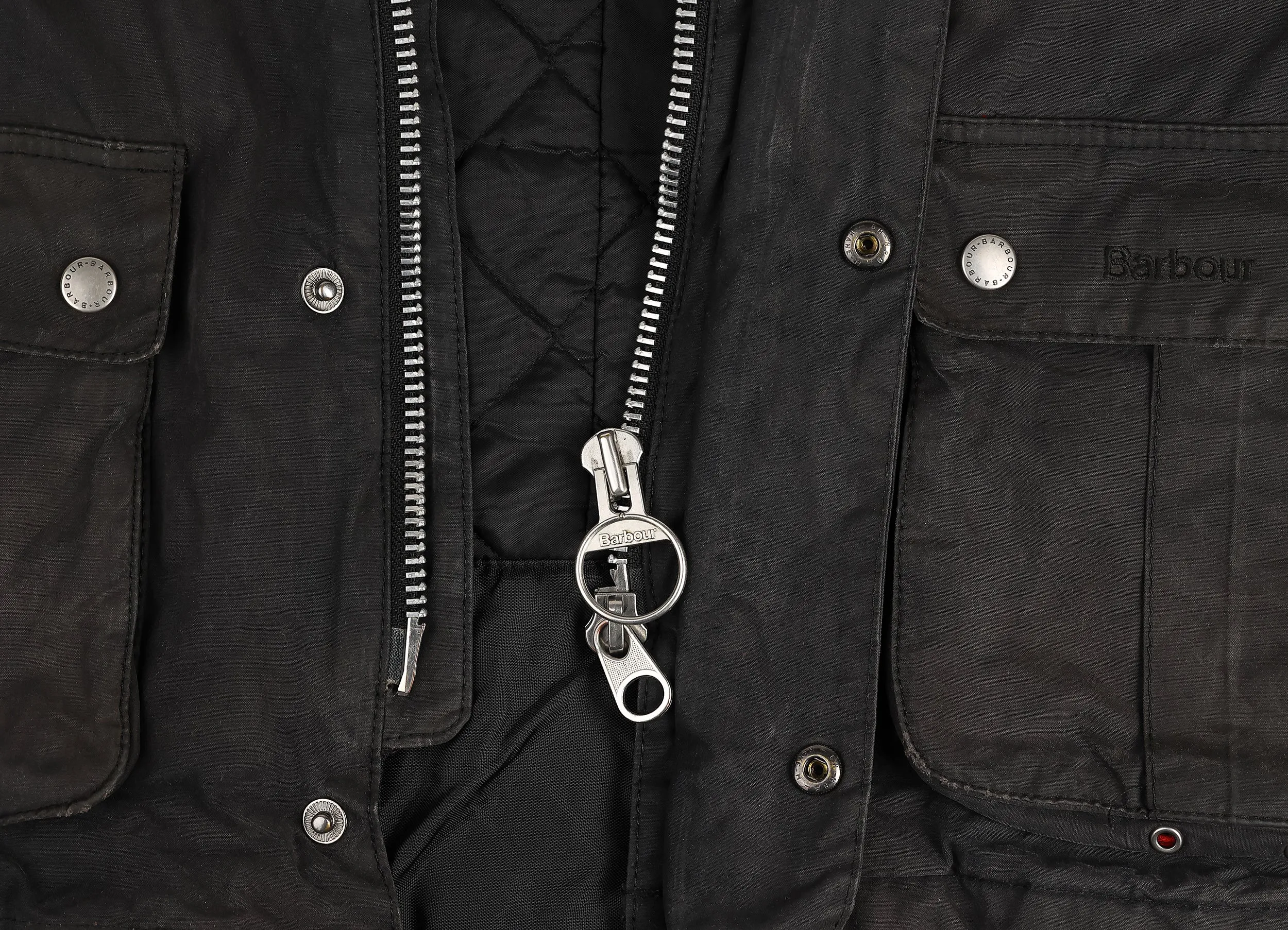 Barbour Duke International Wax Jacket - Black - L