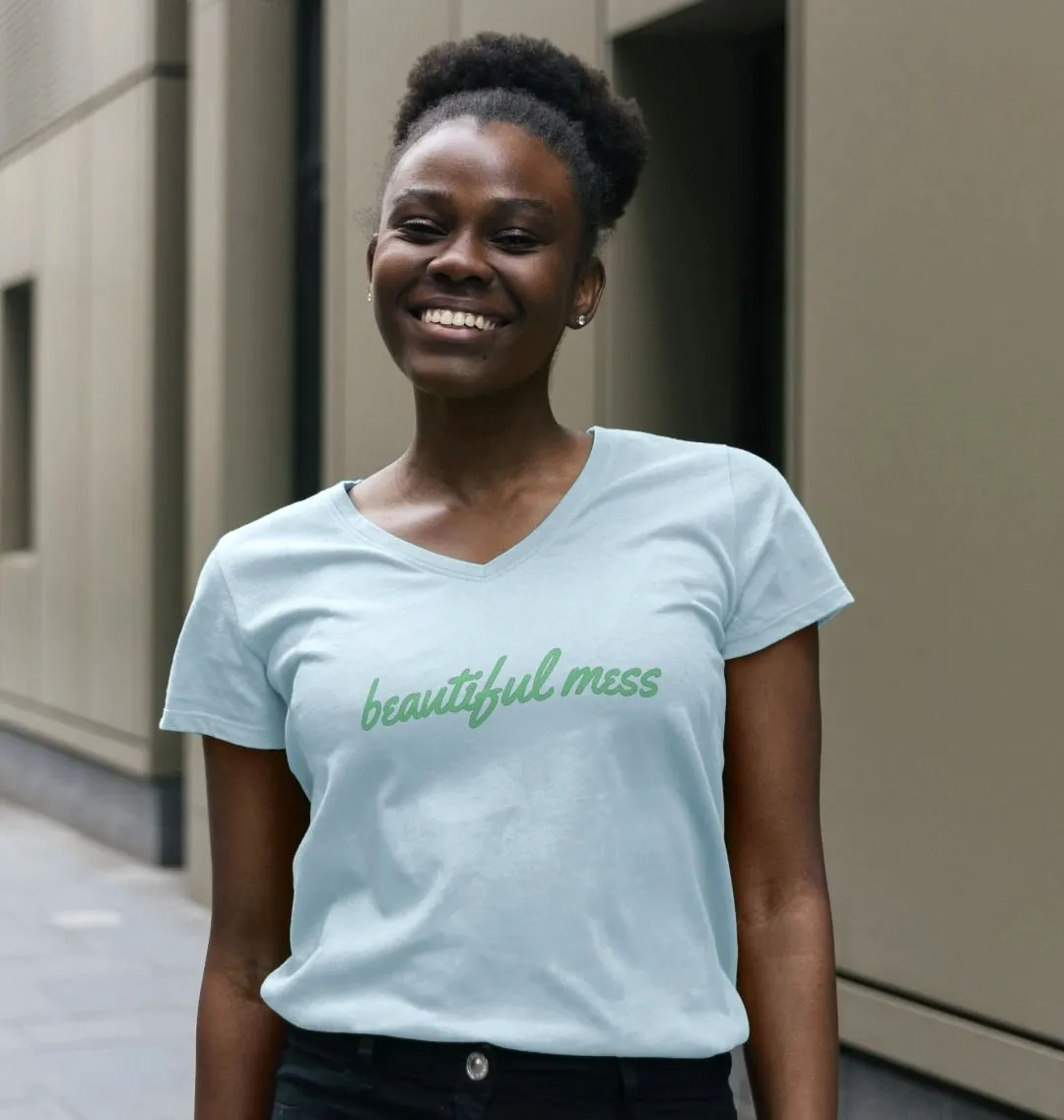Beautiful Mess V Neck Tee