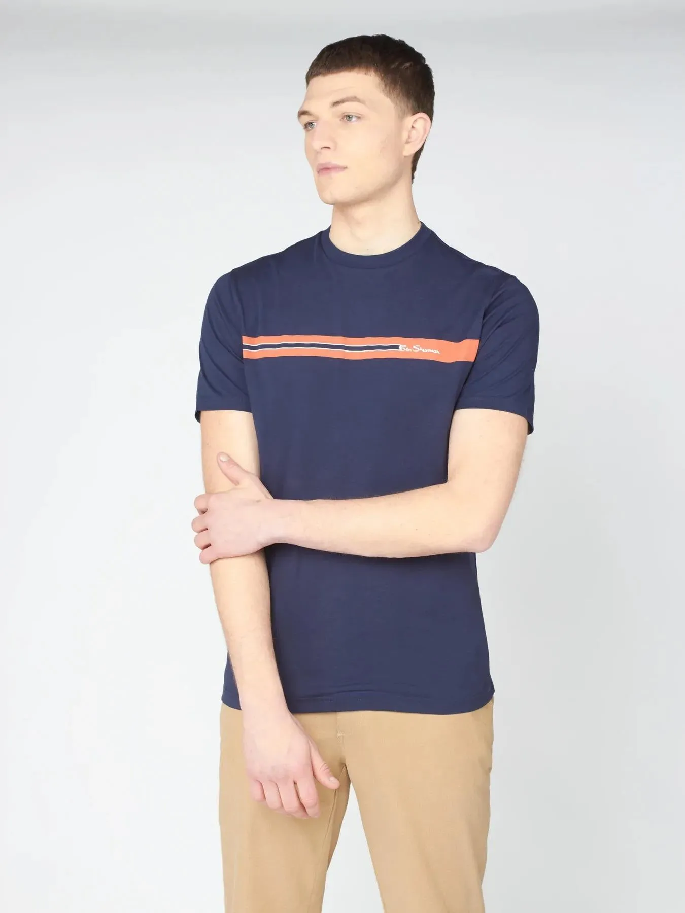 Ben Sherman Men's Regular Fit Chest Stripe Tee (0063358) M-XXL, 2 Colours