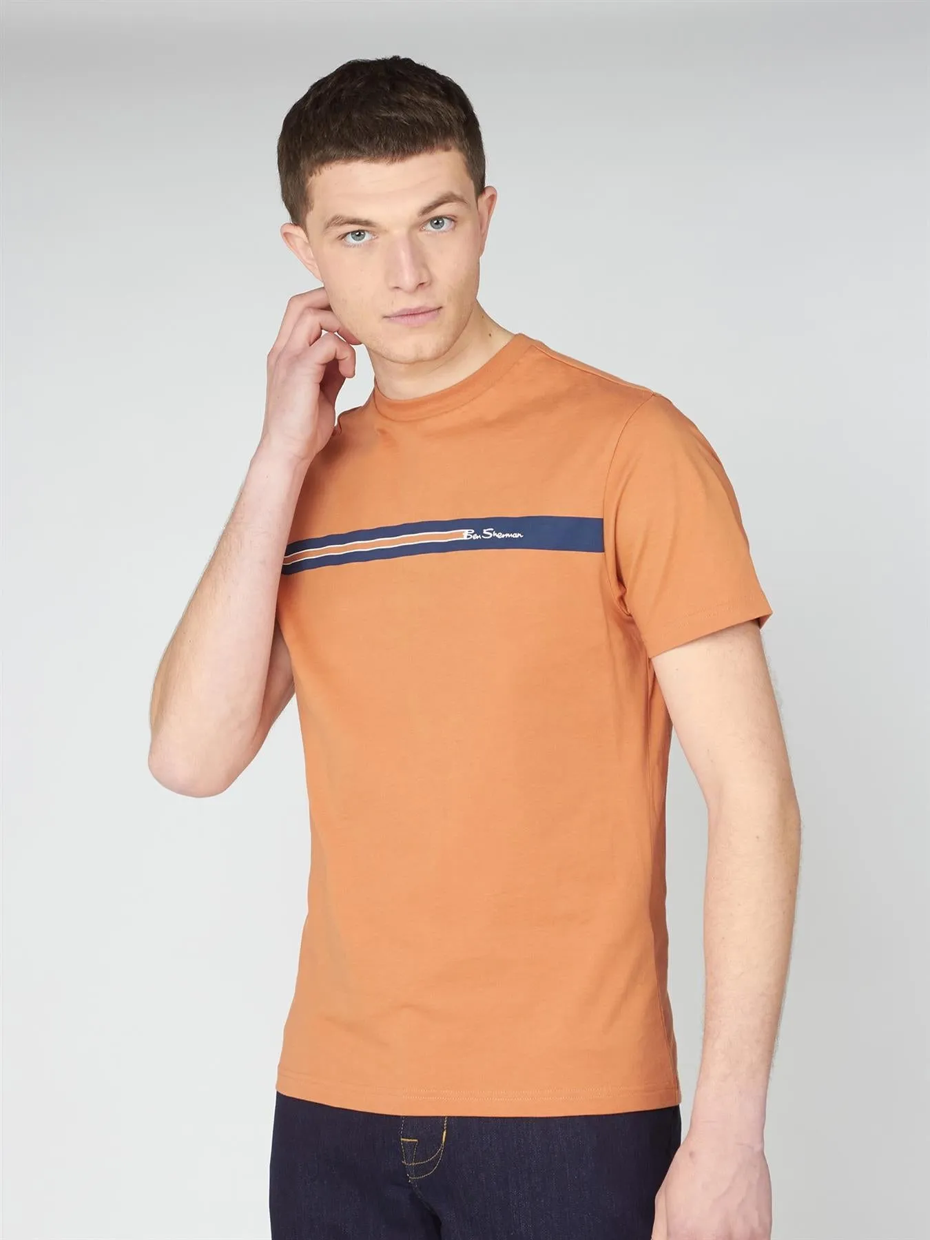 Ben Sherman Men's Regular Fit Chest Stripe Tee (0063358) M-XXL, 2 Colours
