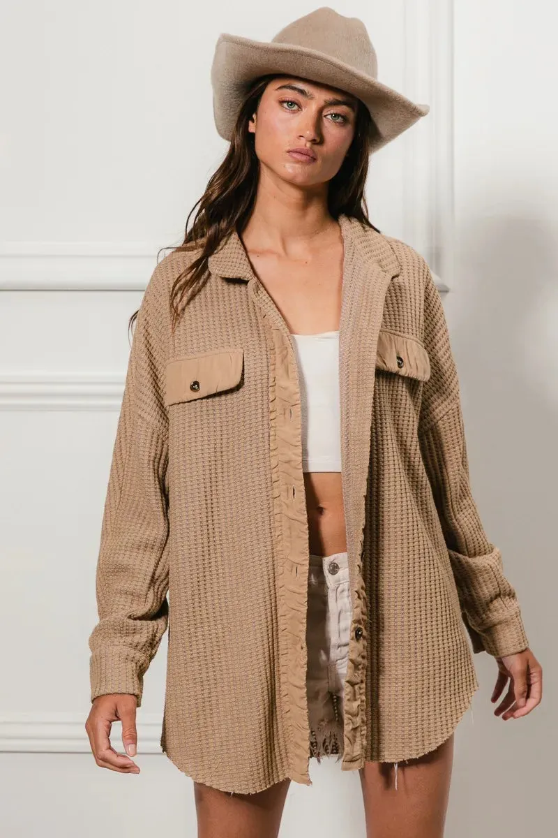 BiBi Heavy Waffle Oversized Shacket
