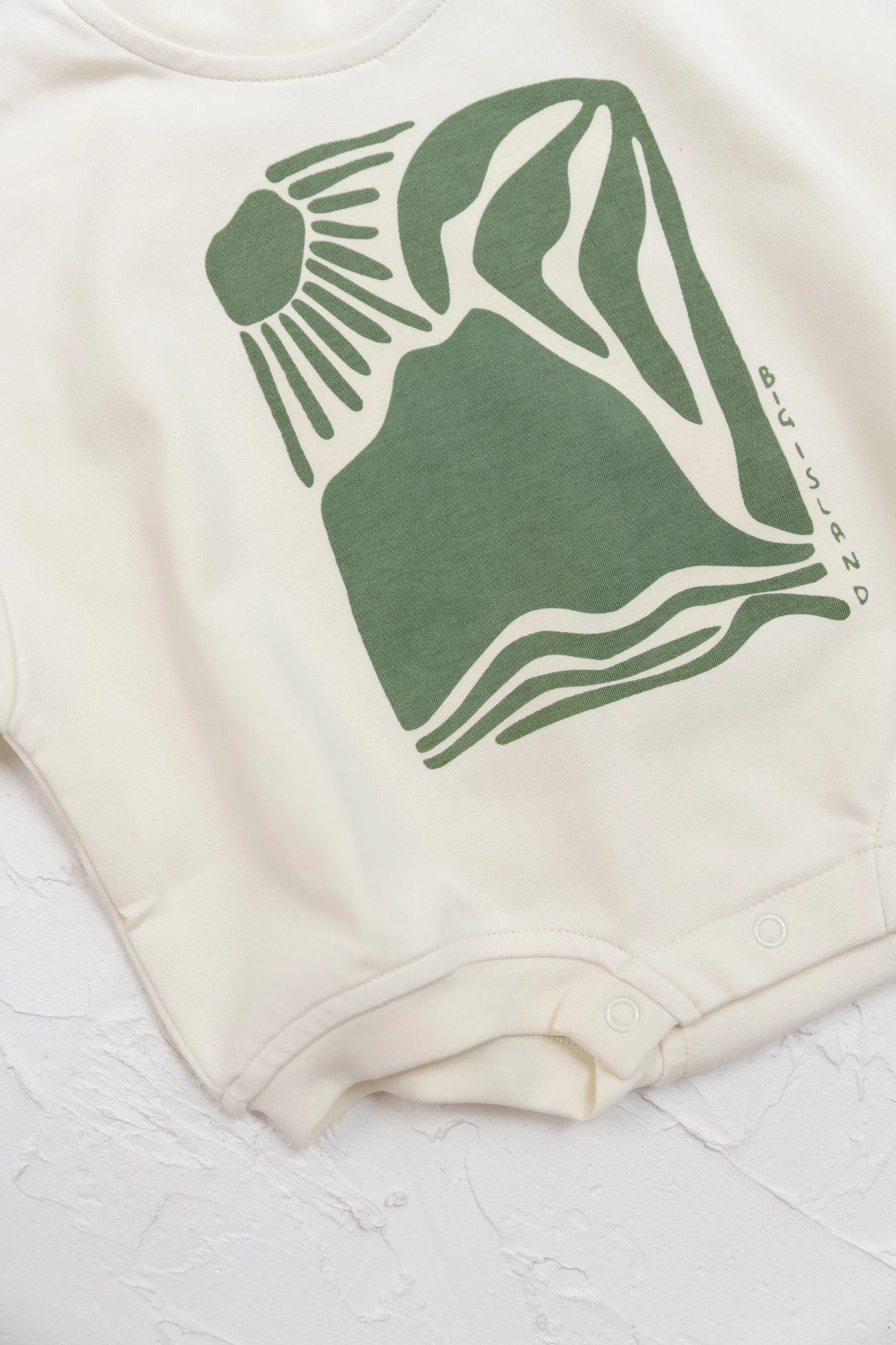 Big Island Tshirt Romper - Olive