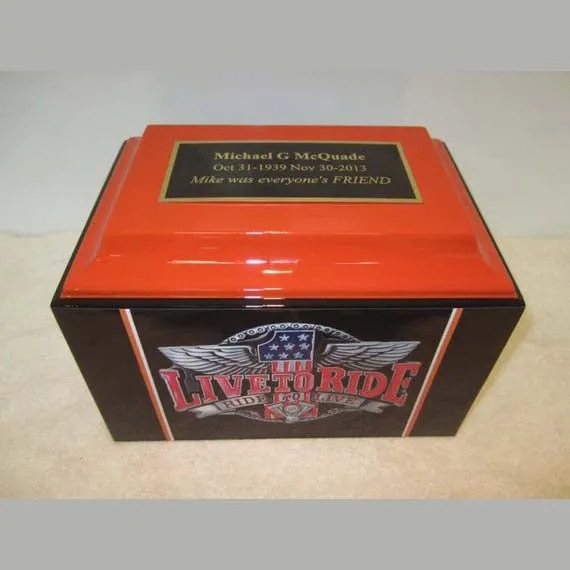 Biker Cremation Urn—Cube