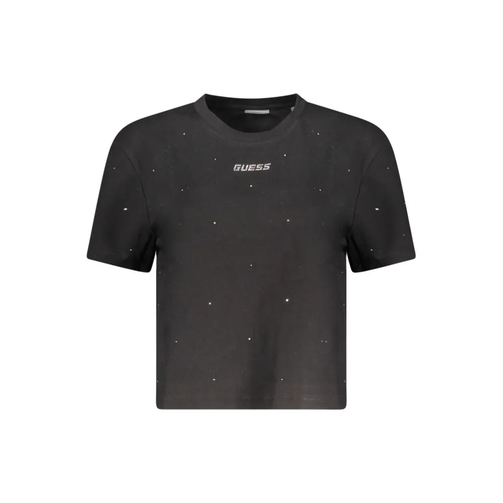 Black Cotton Women T-Shirt