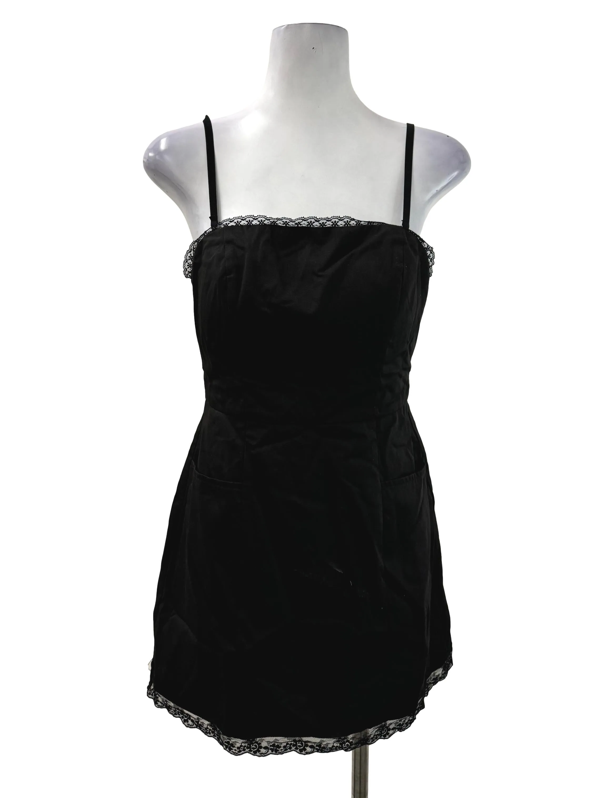 Black Mini Lace Detail Romper