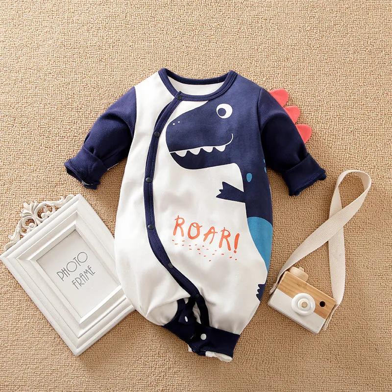 Blue Dinosaur Baby Suit Romper - Roar
