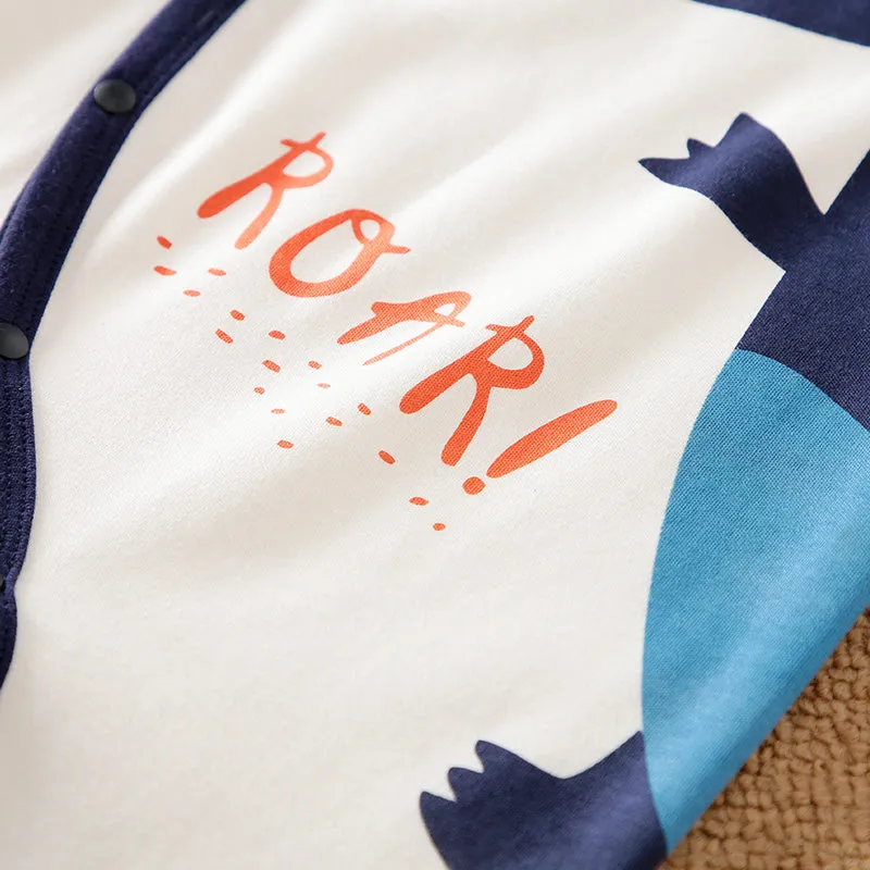 Blue Dinosaur Baby Suit Romper - Roar