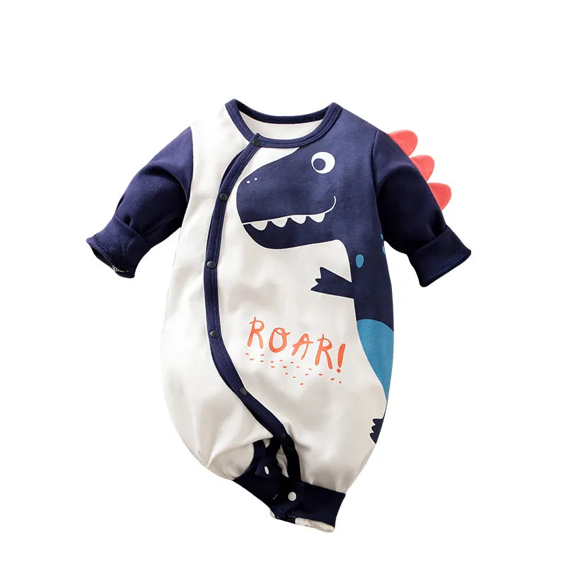 Blue Dinosaur Baby Suit Romper - Roar