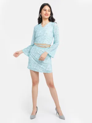Blue Printed Skirt
