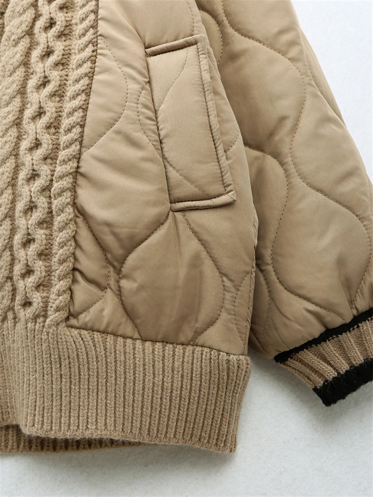 Braided Quilted Oversized Cardigan Coat