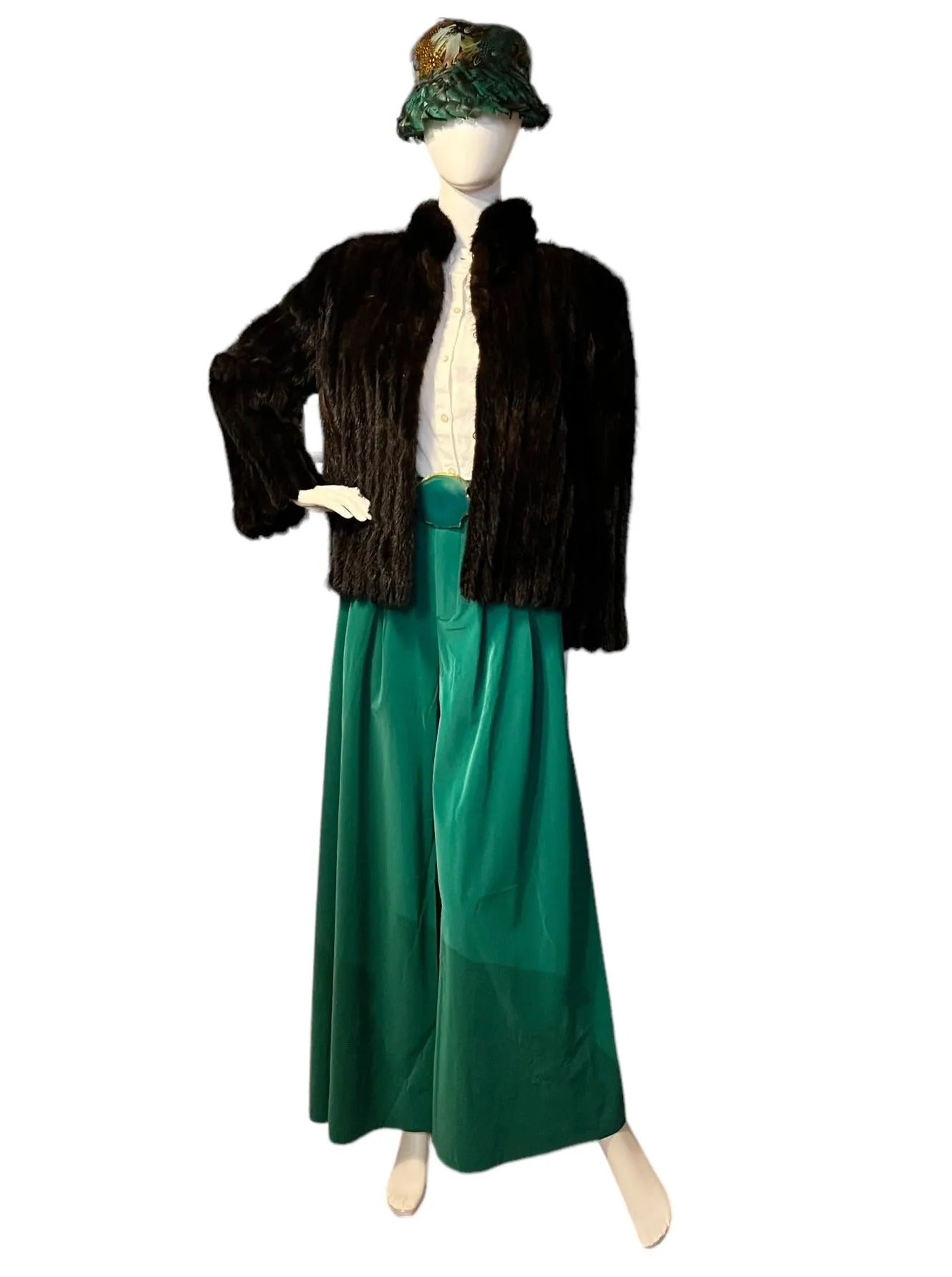 Brown Black Short Fur Jacket