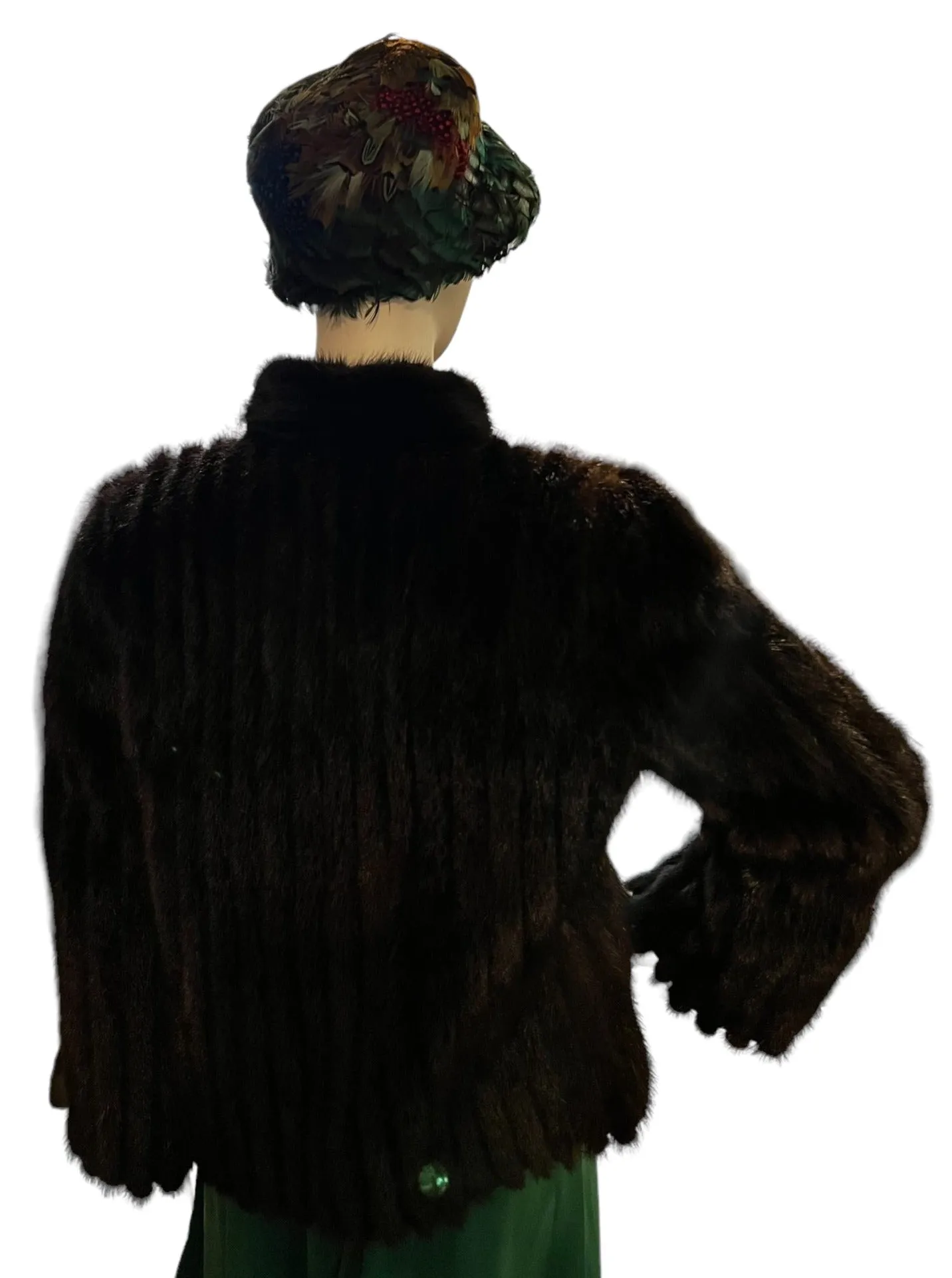 Brown Black Short Fur Jacket