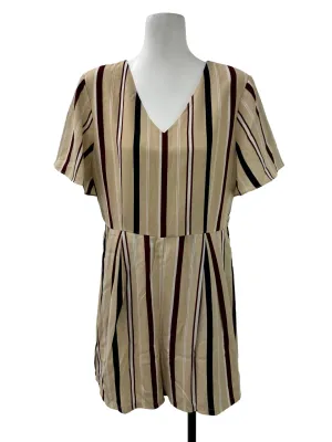 Brown Stripes V Romper
