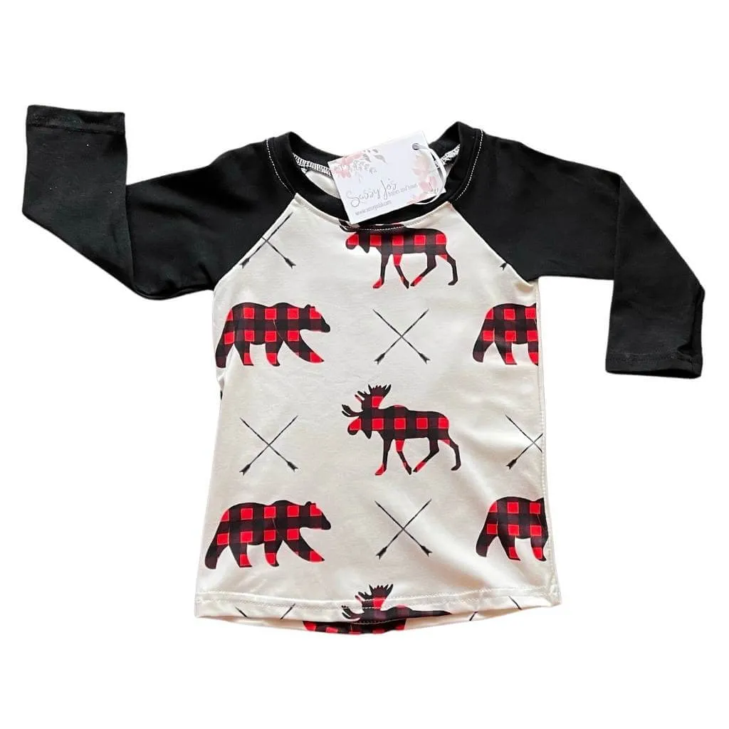 Buffalo Plaid Animal Raglan