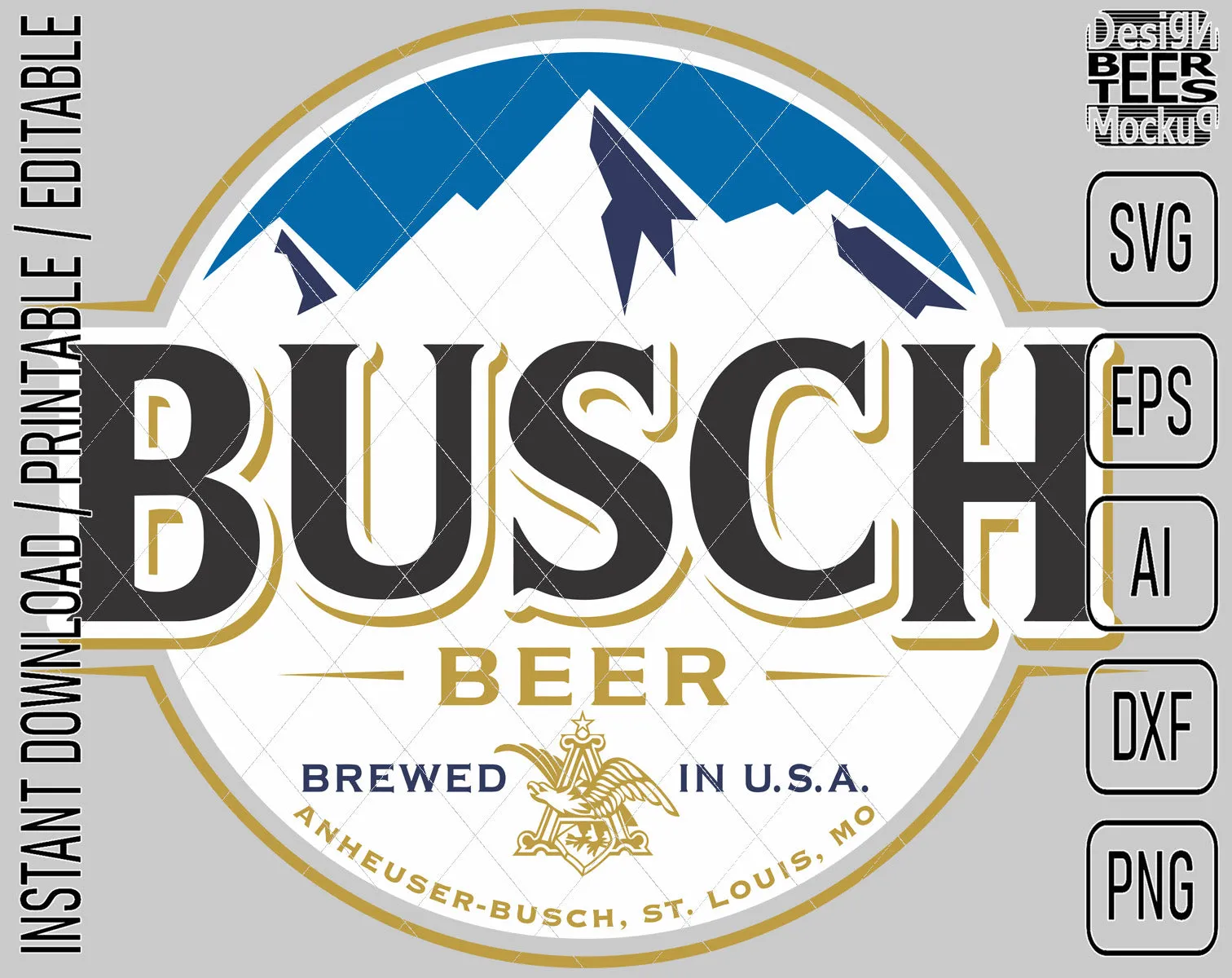 Busch Light Beer Logo Inspired Unofficial Custom Design SVG PNG EPS AI Digital Cut Files Editable Printable