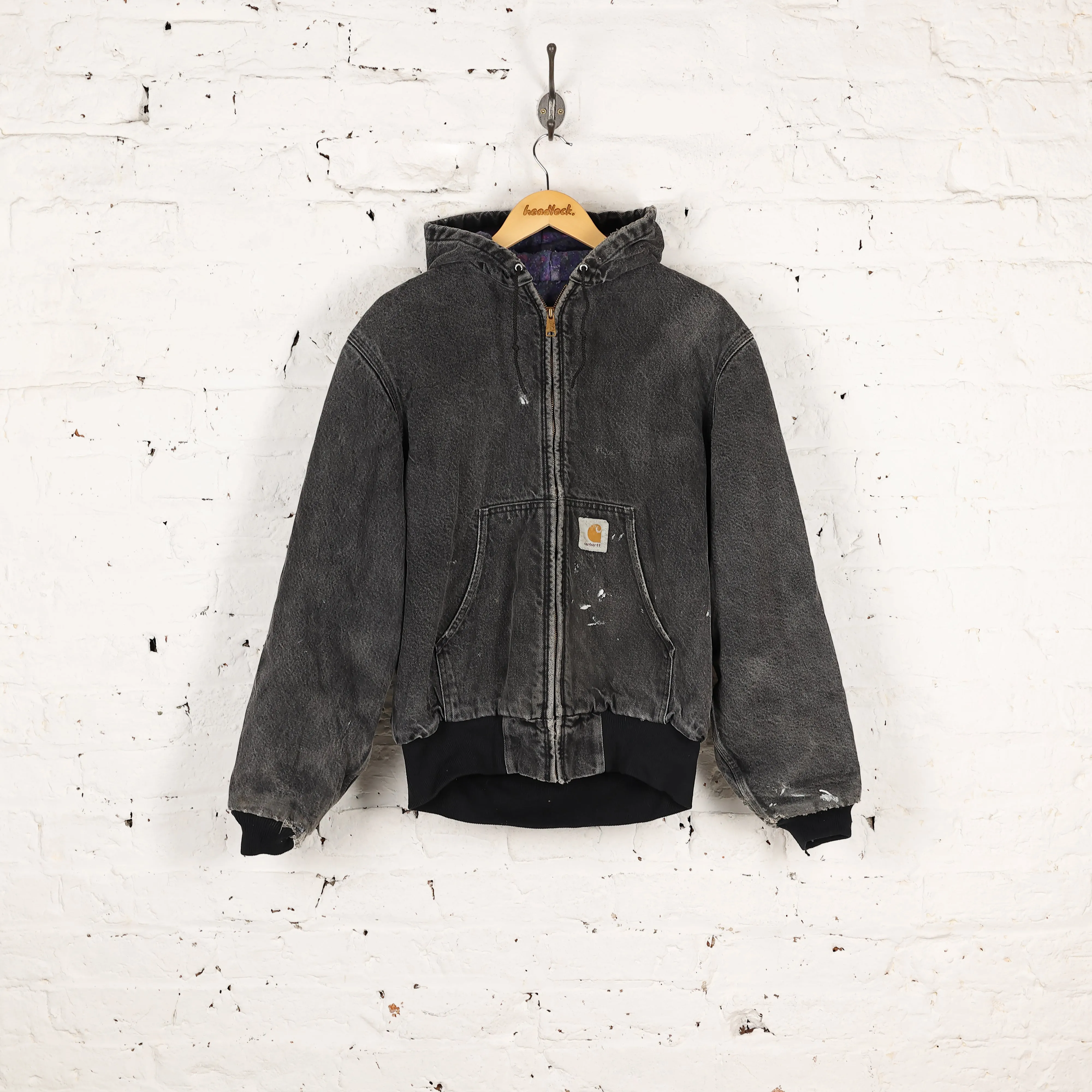 Carhartt Hooded Work Jacket - Black - M