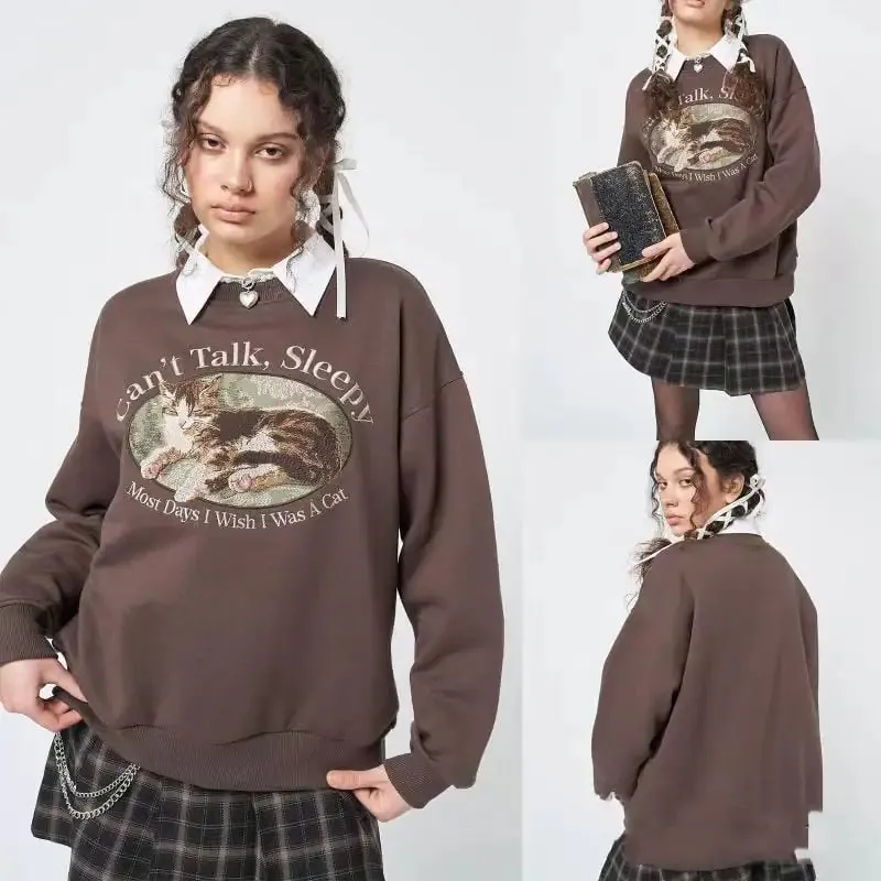 Casual Long-sleeved Printed Sweater for Women