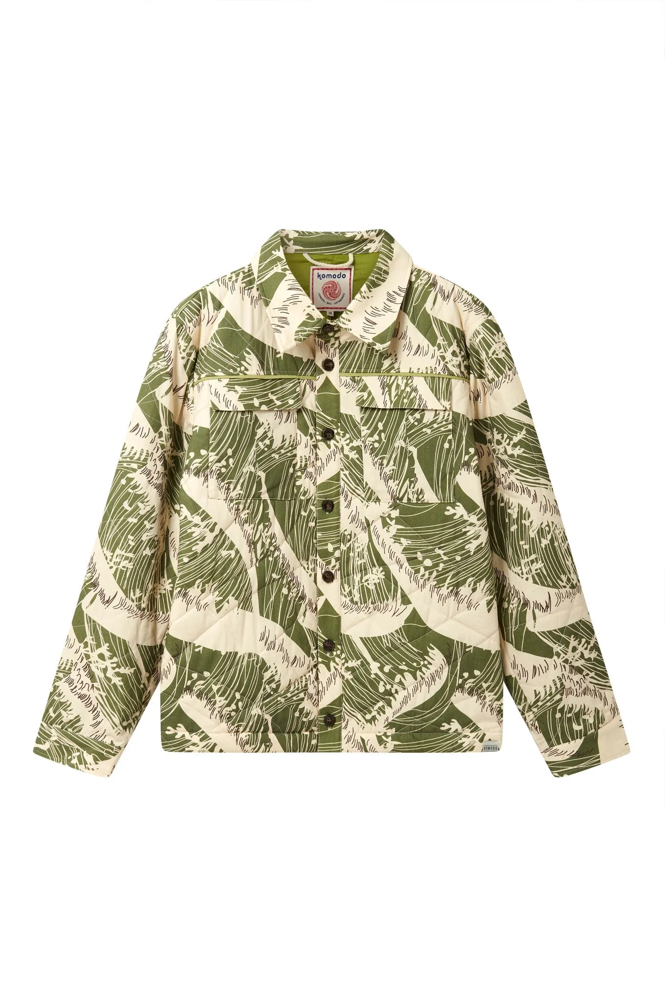 CAVIAR - Organic Cotton Jacket- Green Wave Print