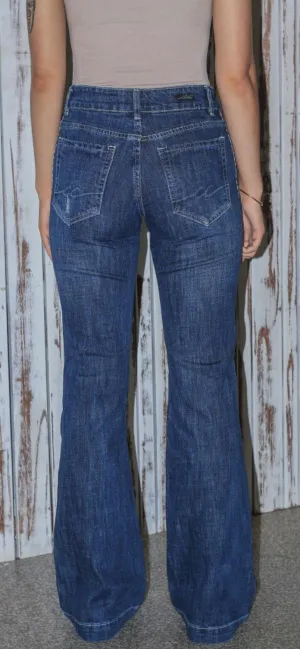 CC Western Jeans - Wide Leg Trouser - Dark Wash
