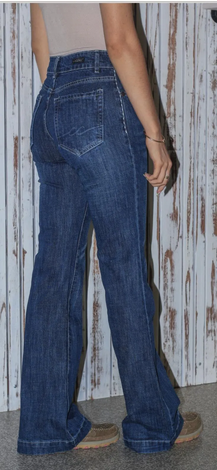 CC Western Jeans - Wide Leg Trouser - Dark Wash